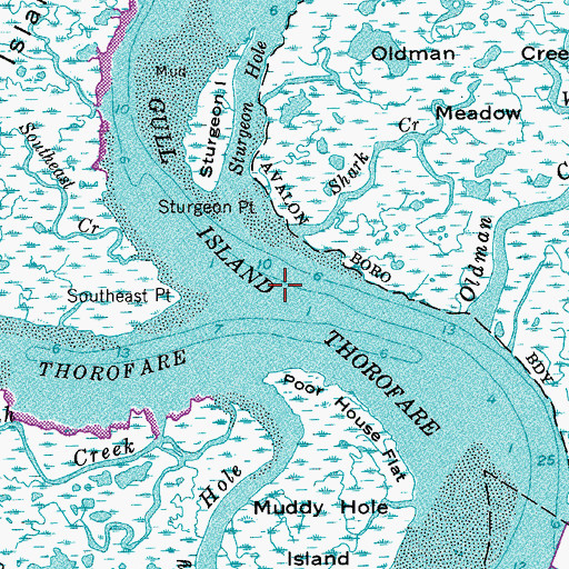 Topographic Map of Island Thorofare, NJ