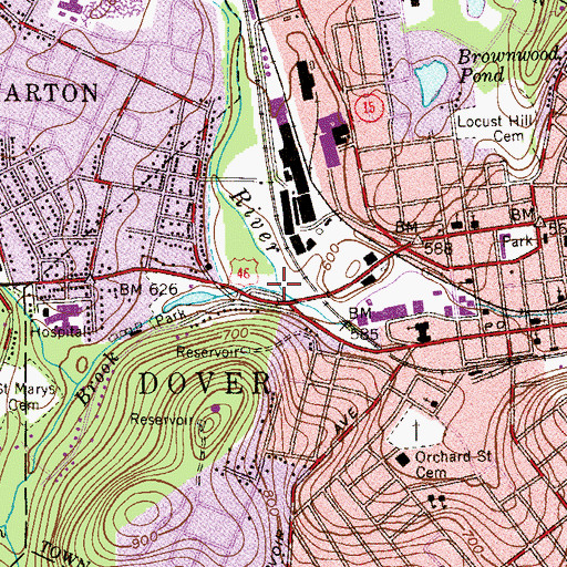 Topographic Map of Jackson Brook, NJ