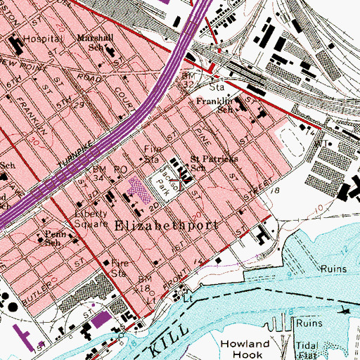 Topographic Map of Jackson Park, NJ