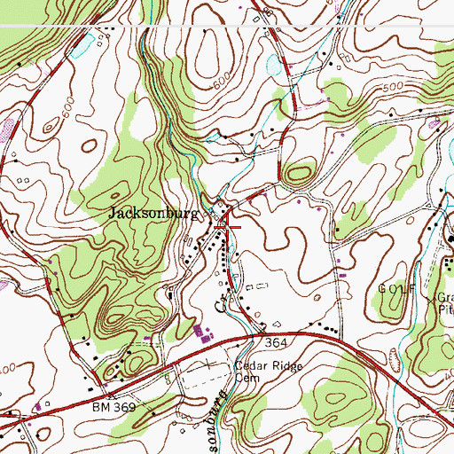 Topographic Map of Jacksonburg, NJ