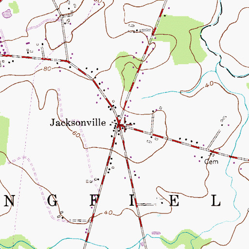 Topographic Map of Jacksonville, NJ