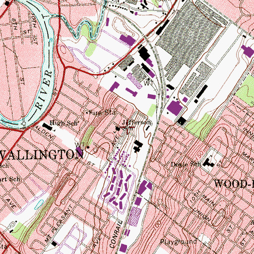 Topographic Map of Jefferson Elementary School, NJ