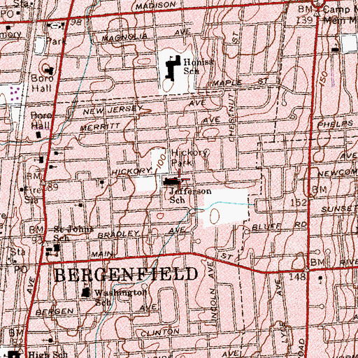 Topographic Map of Jefferson Elementary School, NJ