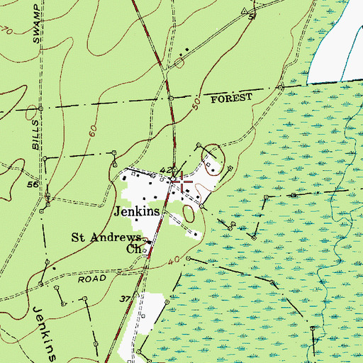 Topographic Map of Jenkins, NJ