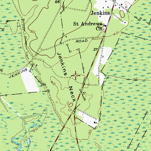 Topographic Map of Jenkins Neck, NJ
