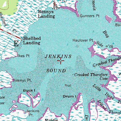 Topographic Map of Jenkins Sound, NJ
