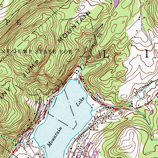 Topographic Map of Jenny Jump Brook, NJ