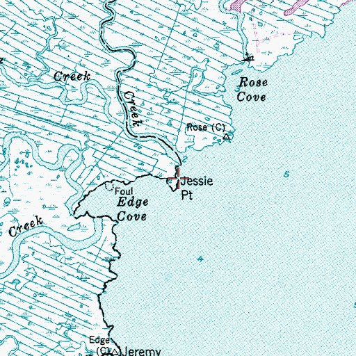 Topographic Map of Jessie Point, NJ