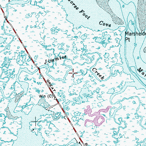 Topographic Map of Jimmies Creek, NJ