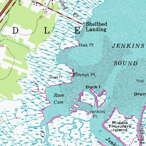 Topographic Map of Jimmys Point, NJ