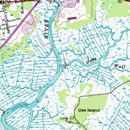 Topographic Map of Jobs Creek, NJ