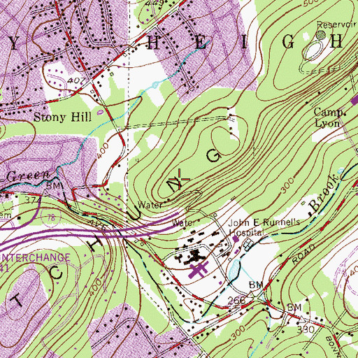 Topographic Map of Runnells Center for Rehabilitation and Healthcare, NJ