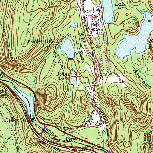 Topographic Map of Johns Lake, NJ