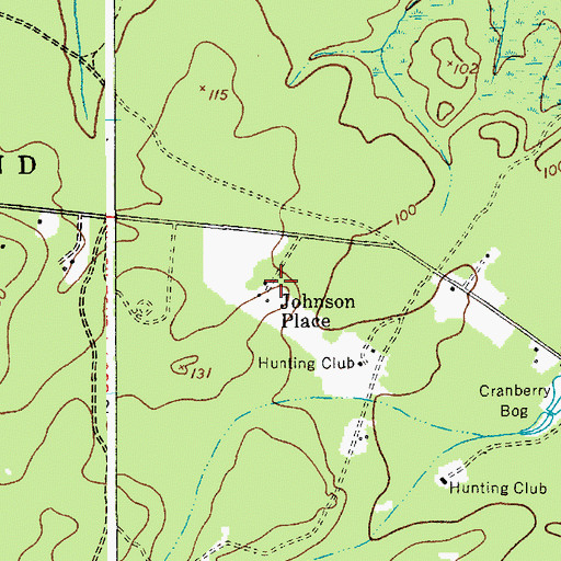 Topographic Map of Johnson Place, NJ