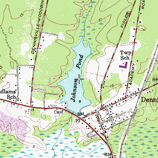 Topographic Map of Johnson Pond, NJ