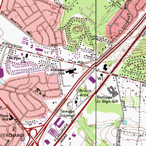 Topographic Map of James Johnson Elementary School, NJ