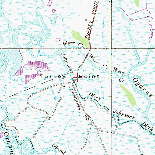 Topographic Map of Johnsons Ditch, NJ
