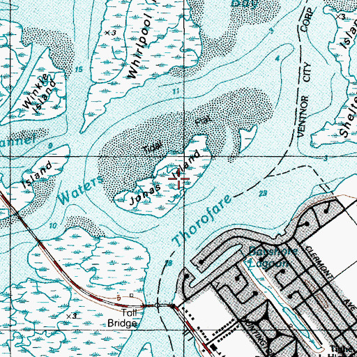 Topographic Map of Jonas Island, NJ
