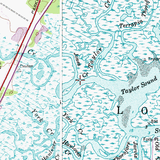 Topographic Map of Jones Creek, NJ
