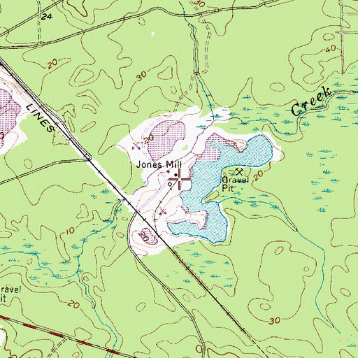 Topographic Map of Jones Mill, NJ
