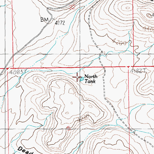 Topographic Map of North Tank, AZ