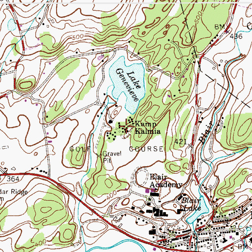 Topographic Map of Kamp Kalmia, NJ