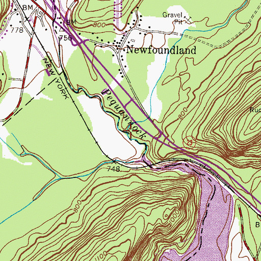 Topographic Map of Kanouse Brook, NJ