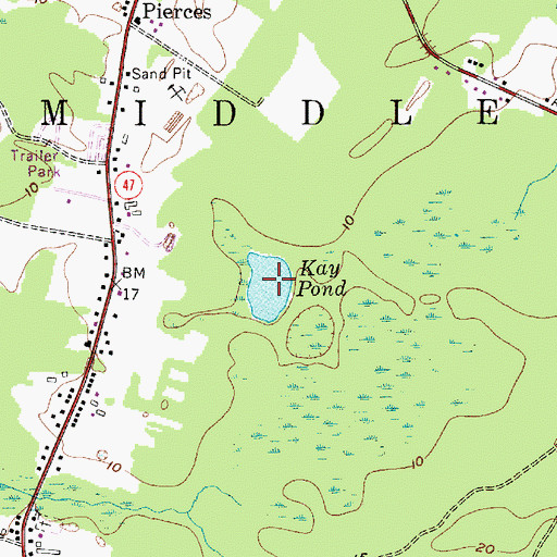 Topographic Map of Kay Pond, NJ