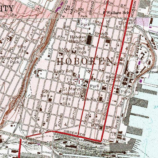 Topographic Map of Kealy School, NJ