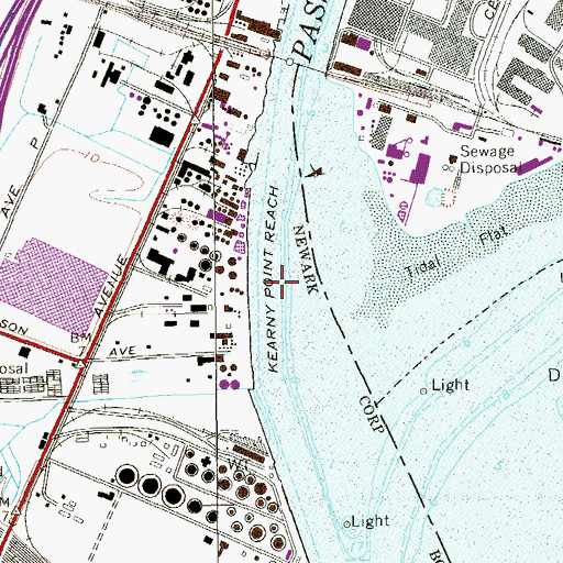 Topographic Map of Kearny Point Reach, NJ