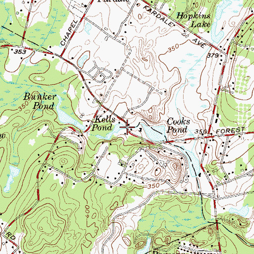 Topographic Map of Kells Pond, NJ