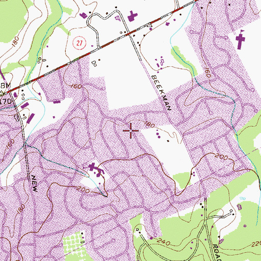 Topographic Map of Kendall Park, NJ