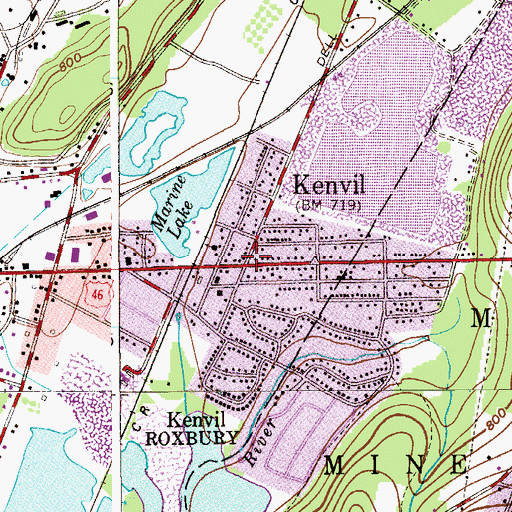 Topographic Map of Kenvil, NJ