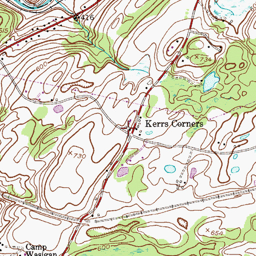 Topographic Map of Kerrs Corners, NJ