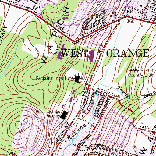 Topographic Map of Kessler Institute, NJ