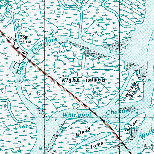 Topographic Map of Kiahs Island, NJ