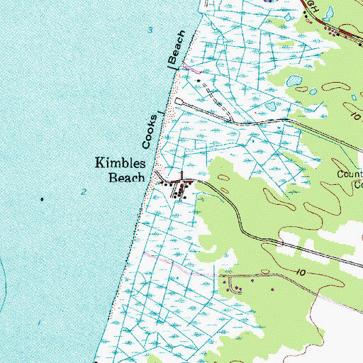 Topographic Map of Kimbles Beach, NJ