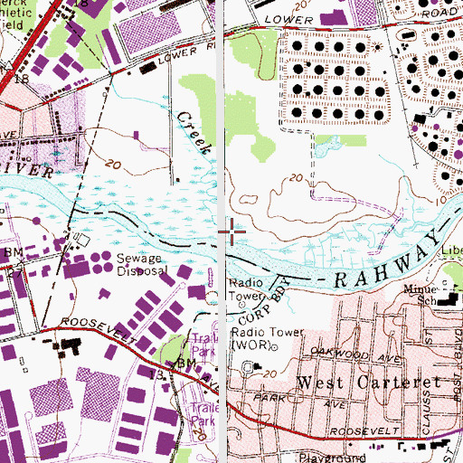 Topographic Map of Kings Creek, NJ