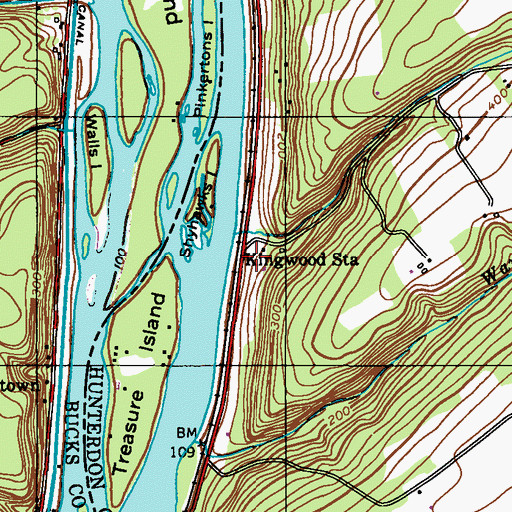 Topographic Map of Kingwood Station, NJ