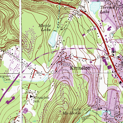 Topographic Map of Kinnelon, NJ