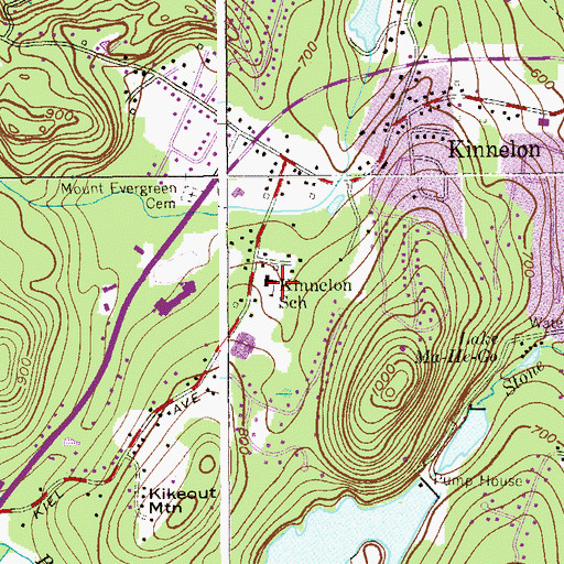 Topographic Map of Kiel Elementary School, NJ