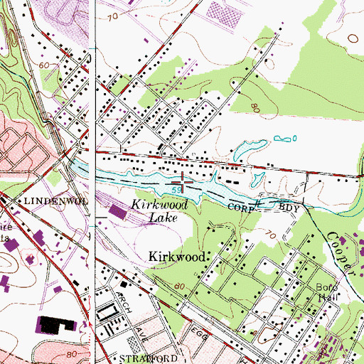 Topographic Map of Kirkwood Lake, NJ
