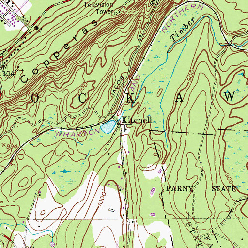 Topographic Map of Kitchell, NJ