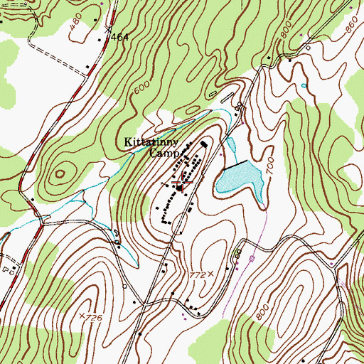 Topographic Map of Kittatinny Camp, NJ