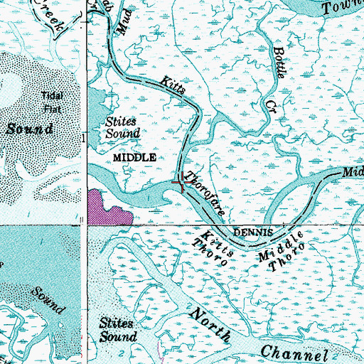 Topographic Map of Kitts Thorofare, NJ