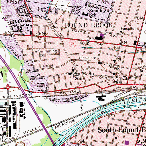 Topographic Map of LaMonte Elementary School, NJ