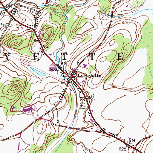 Topographic Map of Lafayette, NJ