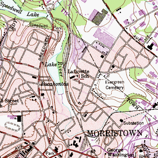 Topographic Map of Lafayette Learning Center, NJ