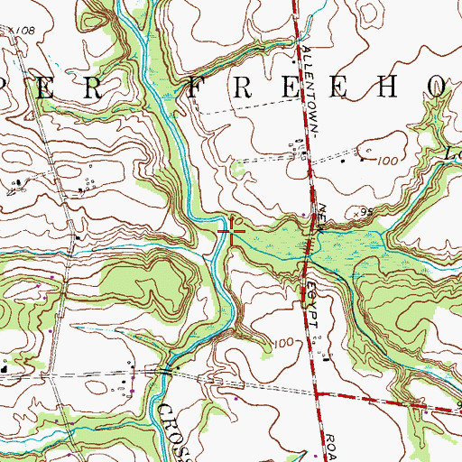 Topographic Map of Lahaway Creek, NJ