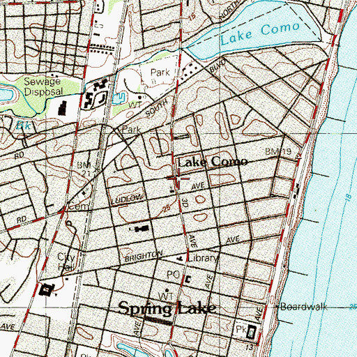 Topographic Map of Lake Como, NJ